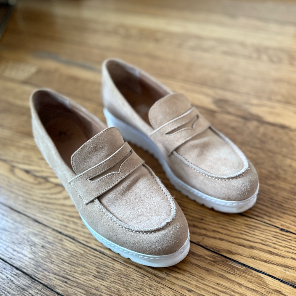 Aquatalia Orina Women's Tan Loafers - Size 7.5